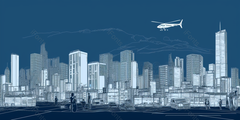 城市飞机高楼大厦线条效果背景图,插画/手绘图,插画/手绘图库,插画/手绘图下载,插画/手绘